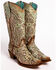 Image #4 - Corral Women's Mint Glitter Inlay Western Boots - Snip Toe, Green, hi-res