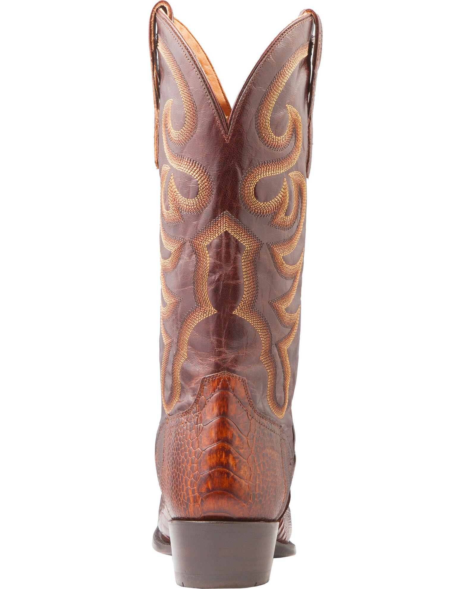 El Dorado Men s Handmade Ostrich Leg Brass Western Boots Medium Toe Country Outfitter