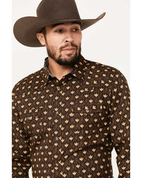 Image #2 - Cody James Men's Reign In Striped Print Long Sleeve Snap Western Shirt, Chocolate, hi-res