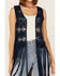 Image #4 - Rock & Roll Denim Women's Crochet Knit Fringe Vest, Navy, hi-res