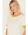 Image #2 - Wrangler Women's Logo Graphic Ringer Graphic Tee, Ivory, hi-res