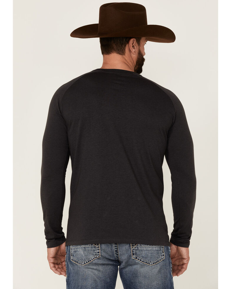 Dale Brisby Men's Charcoal Pow Pow Graphic Long Sleeve T-Shirt , Charcoal, hi-res