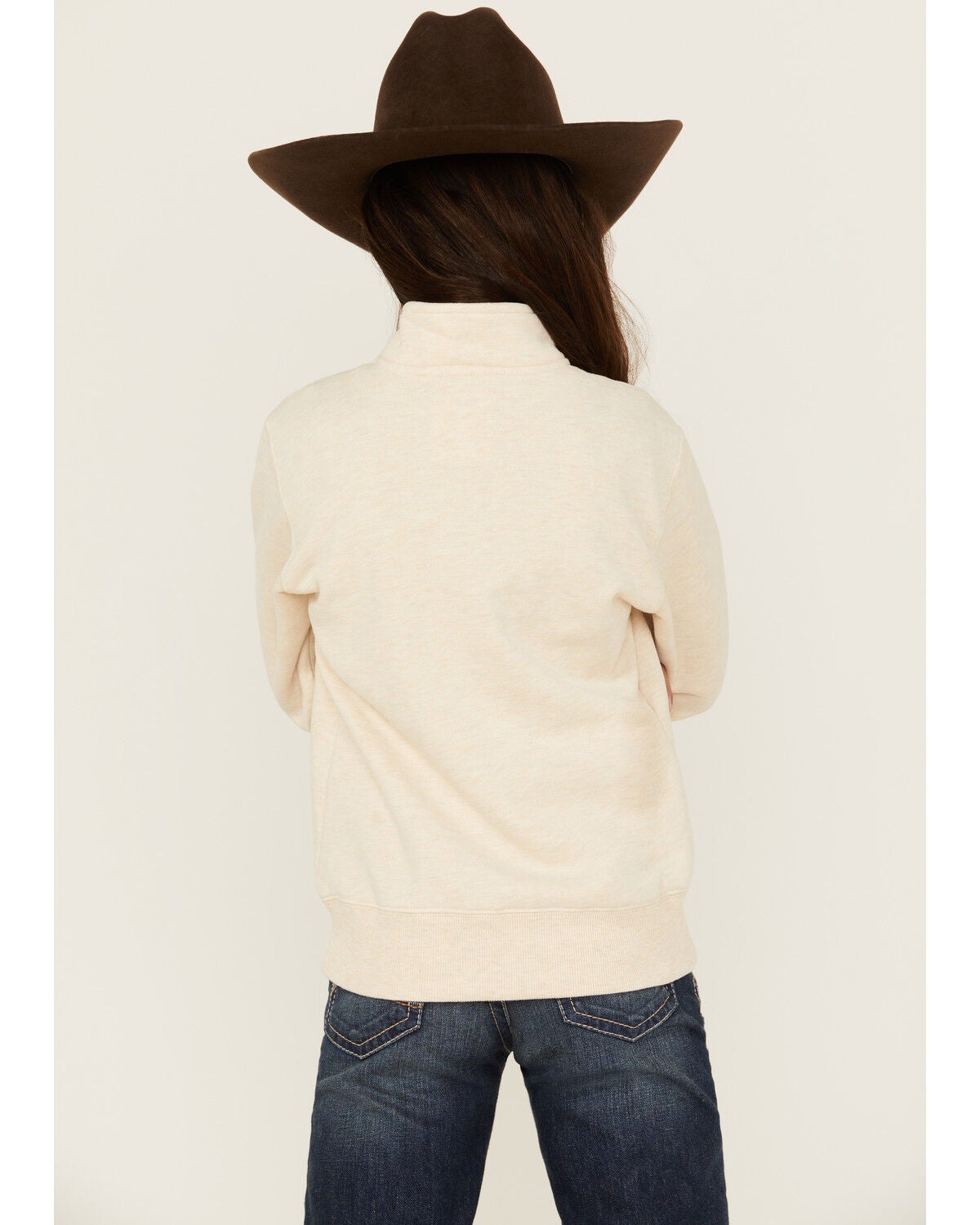 Image #4 - Ariat Girls' Horses Graphic Pullover, Beige, hi-res
