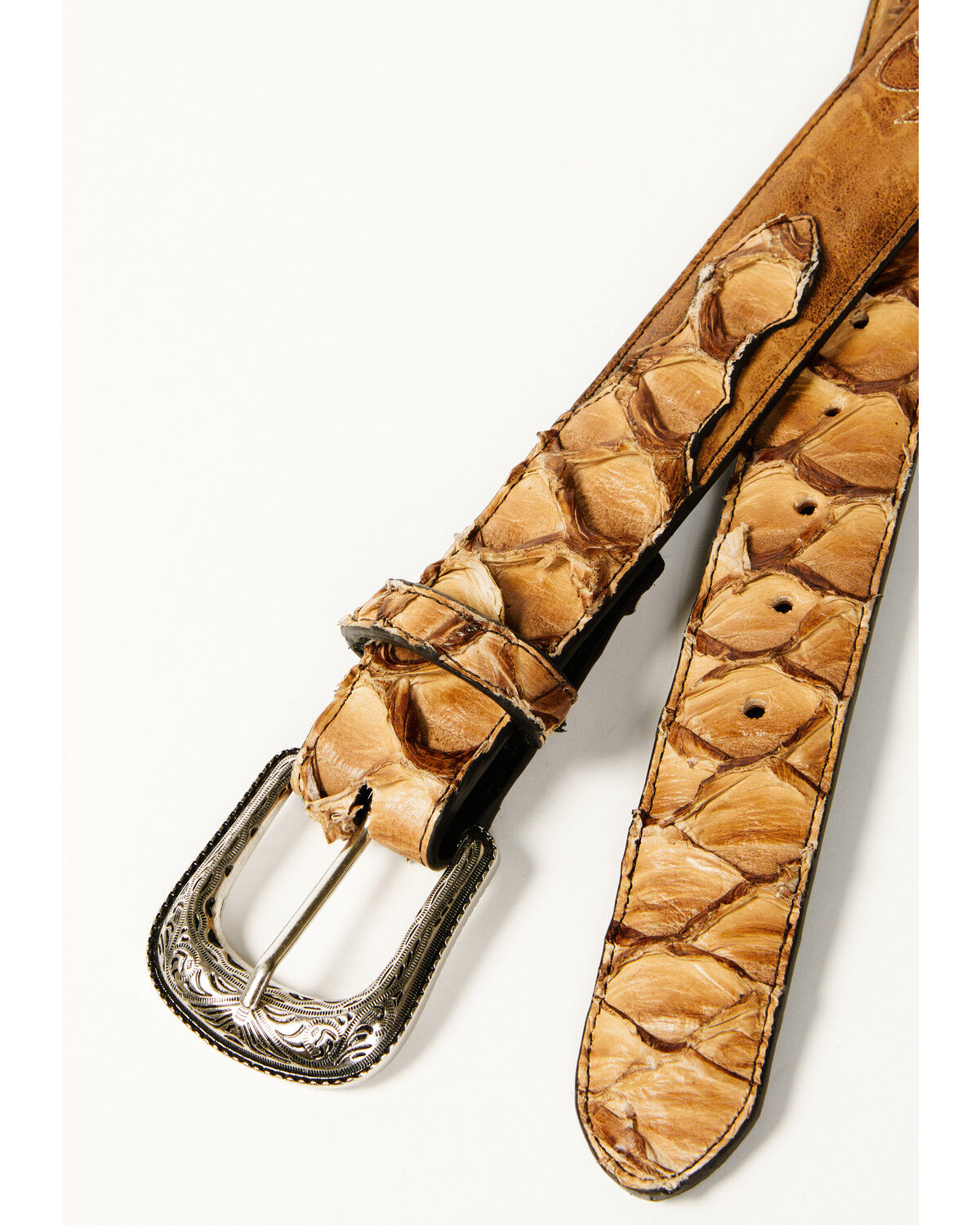 Image #2 - Cody James Men's Exotic Pirarucu Billet Belt, Lt Brown, hi-res