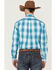 Image #4 - Stetson Men's Large Ombre Plaid Print Long Sleeve Button Down Western Shirt, Blue, hi-res