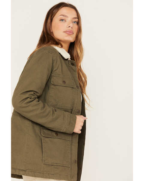Image #2 - Cleo + Wolf Women's Faux Shearling Jacket, Olive, hi-res