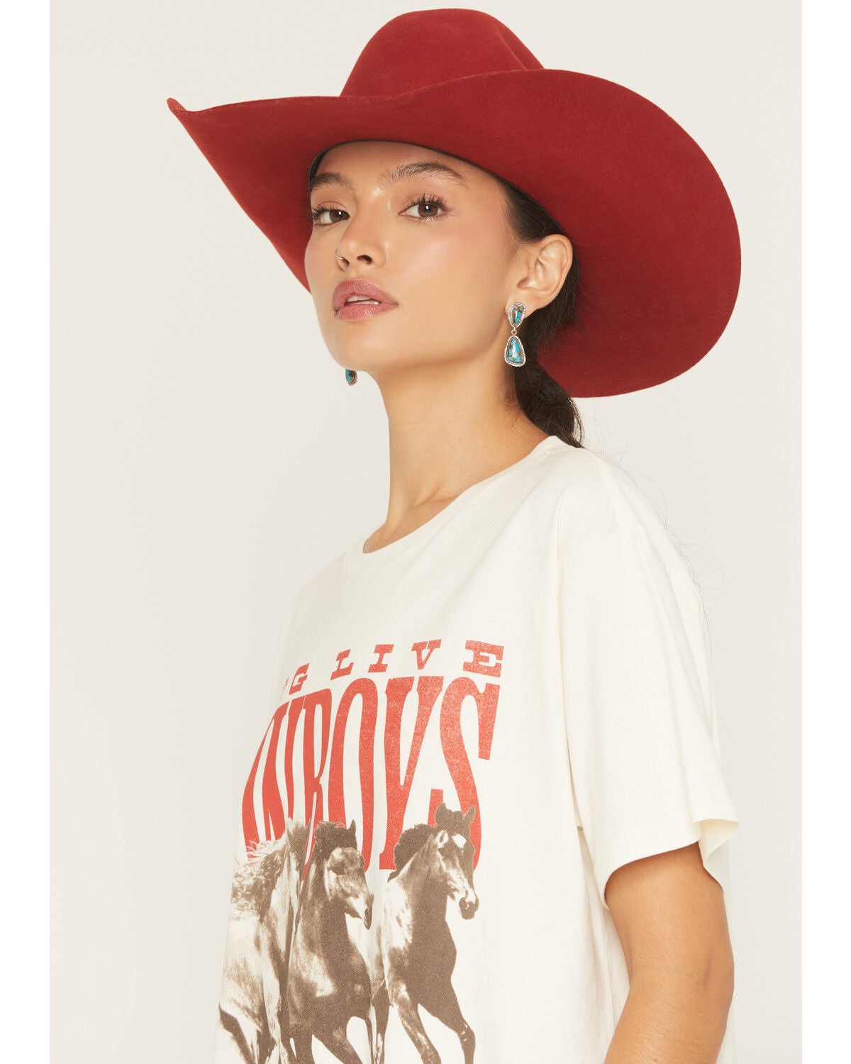 Image #2 - Wrangler Retro Women's Long Live Cowboys Short Sleeve Graphic Tee, Cream, hi-res