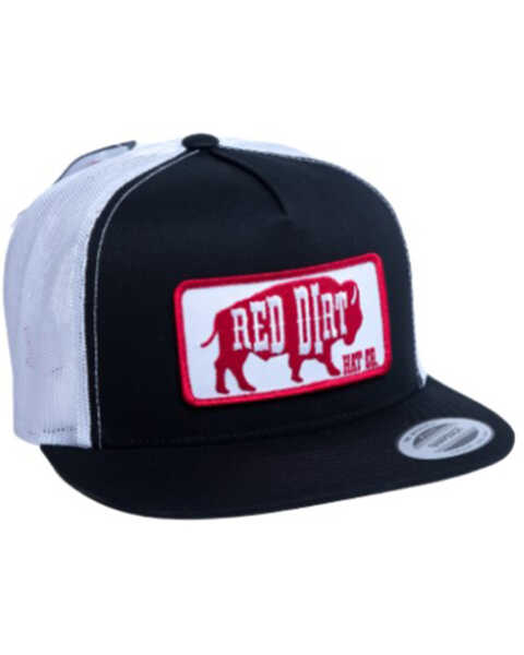 Image #1 - Red Dirt Hat Men's Buffalo Patch Trucker Cap, Black, hi-res