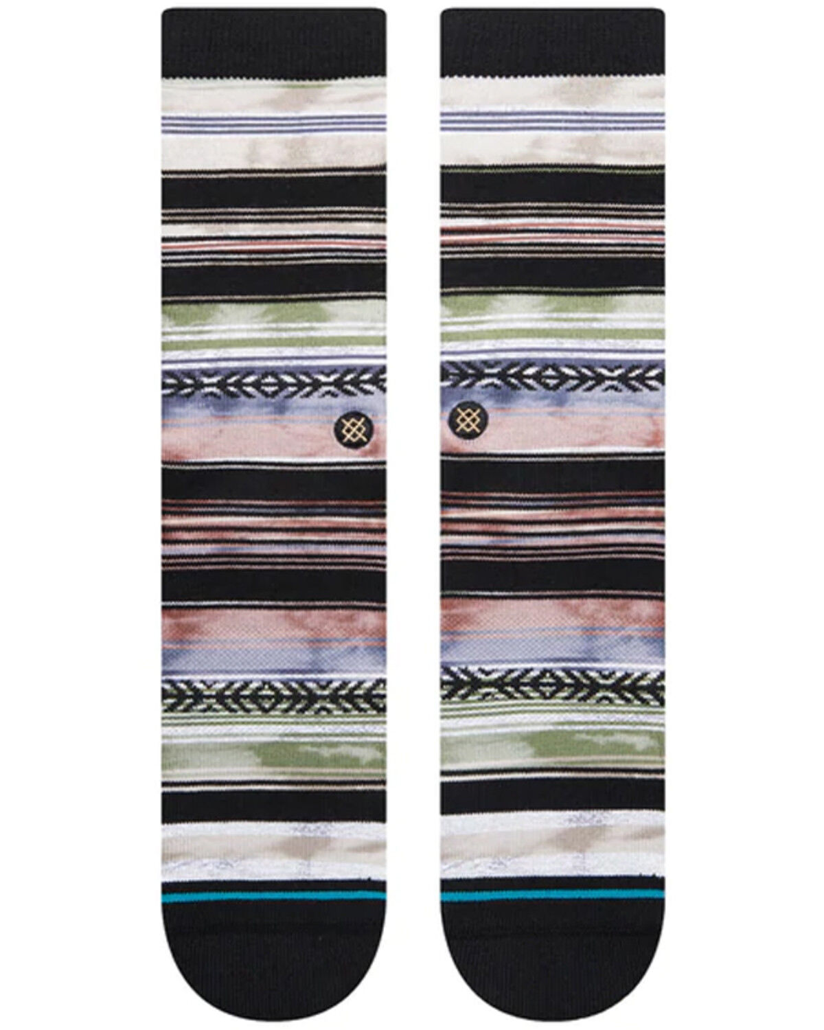 Image #2 - Stance Men's Reykir Geo Stripe Crew Socks, Taupe, hi-res