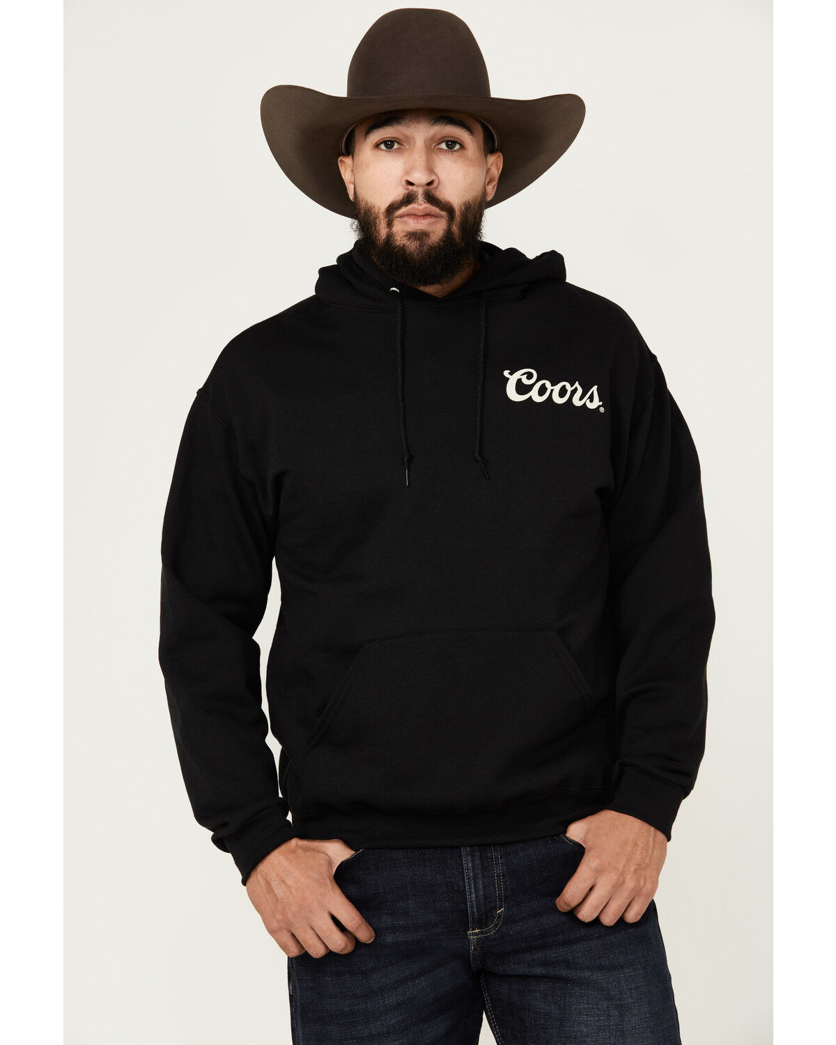 Image #2 - Coors Men's Boot Barn Exclusive Coors Logo Hooded Sweatshirt, Black, hi-res