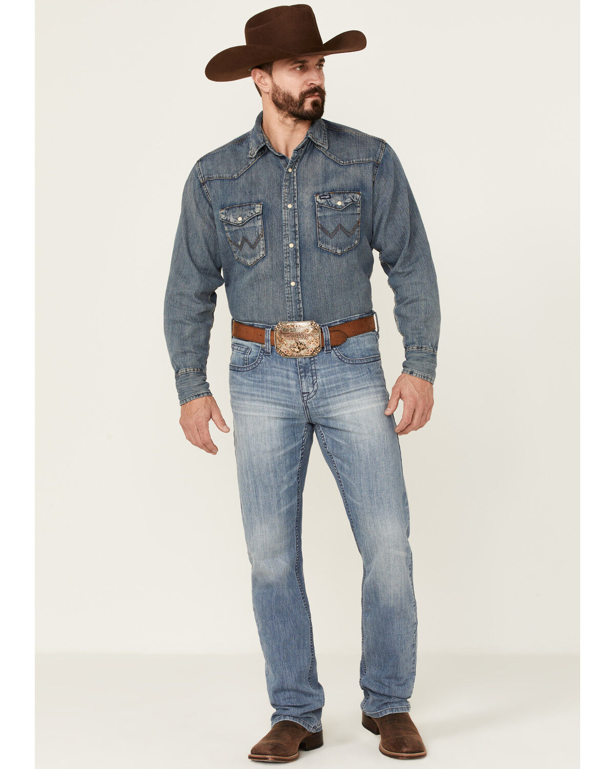 Image #1 - Cody James Men's Buckskin Light Wash Slim Straight Stretch Denim Jeans, Blue, hi-res