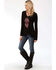 Studio West Women's Native Arts Embroidered Sweater, Black, hi-res