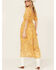 Image #4 - Miss Me Women's Floral Short Sleeve Maxi Dress, Mustard, hi-res