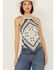 Image #1 - Shyanne Women's Bandana Print Halter Tank, Cream, hi-res