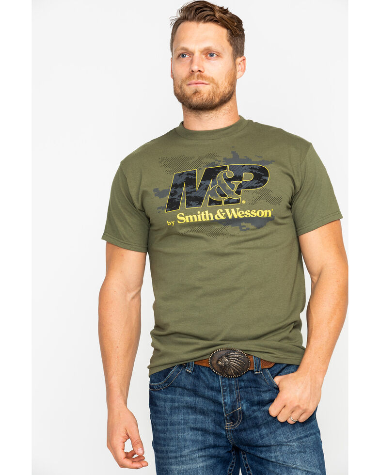 Smith & Wesson Men's Tech Rev Digital Camo Logo T-Shirt , Camouflage, hi-res