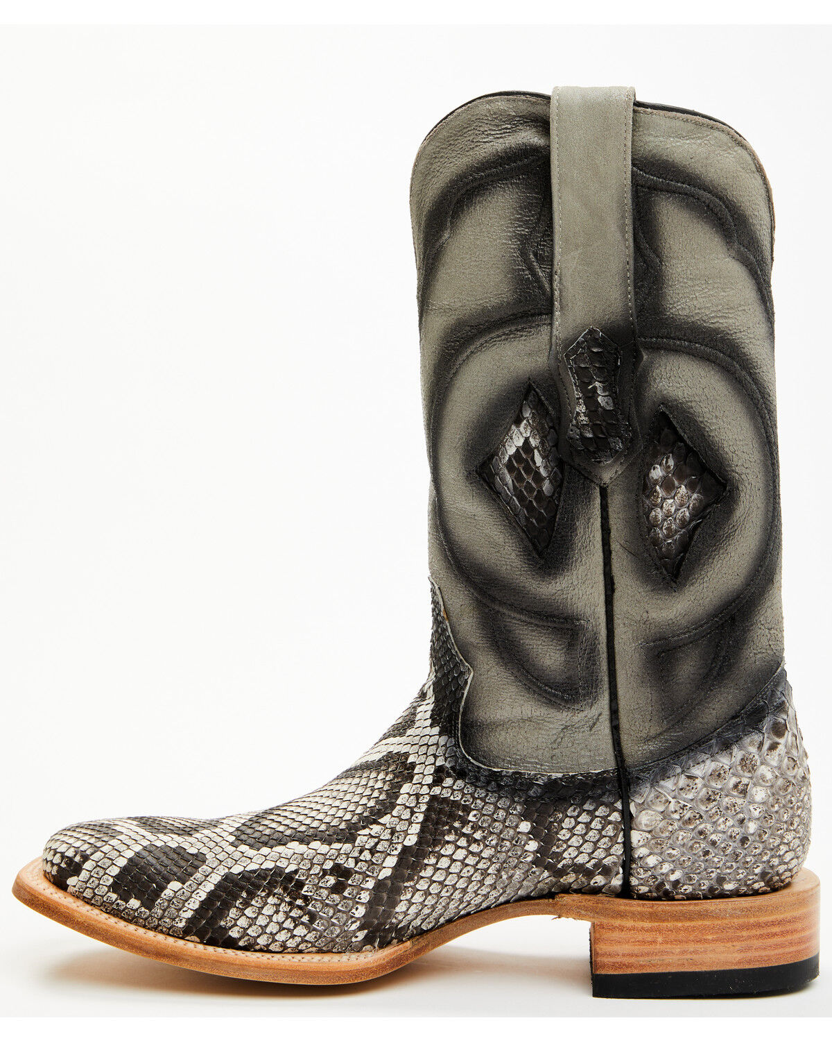 Image #3 - Tanner Mark Men's Exotic Python Western Boots - Broad Square Toe, Natural, hi-res