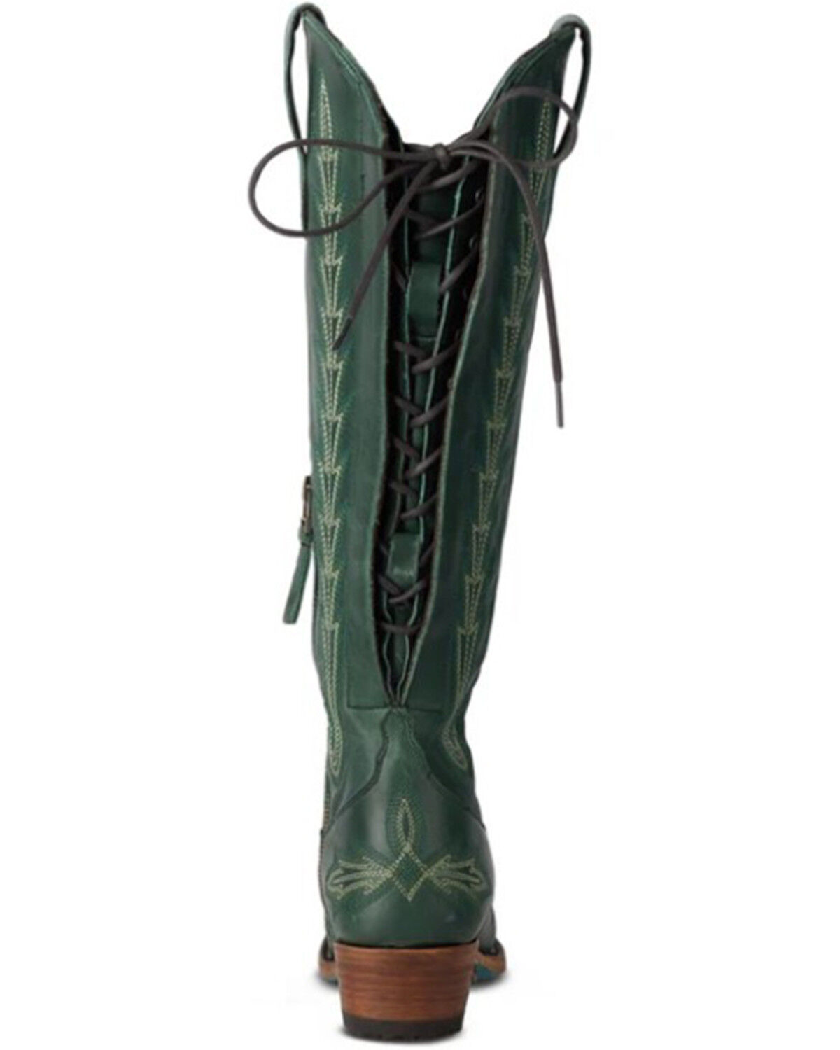 Image #5 - Lane Women's Lexington Knee High Corset Western Boots - Snip Toe, Green, hi-res