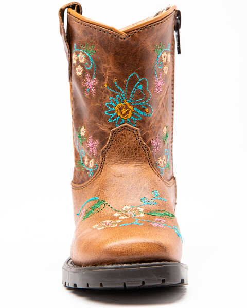Image #4 - Shyanne Toddler Girls' Floral Western Boots - Square Toe, Brown, hi-res