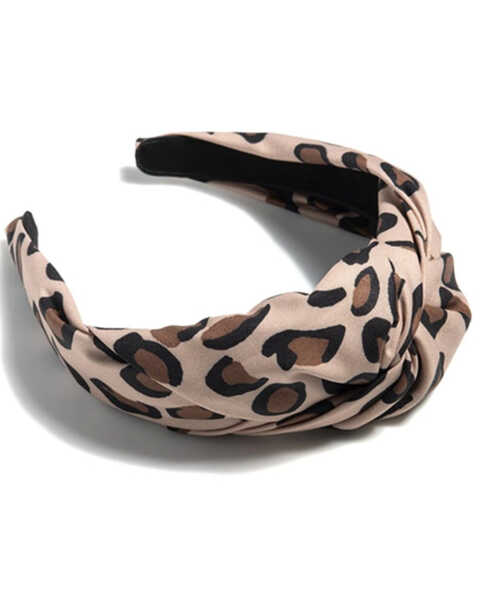 Shiraleah Women's Coffee-Colored Knotted Leopard Headband, Coffee, hi-res