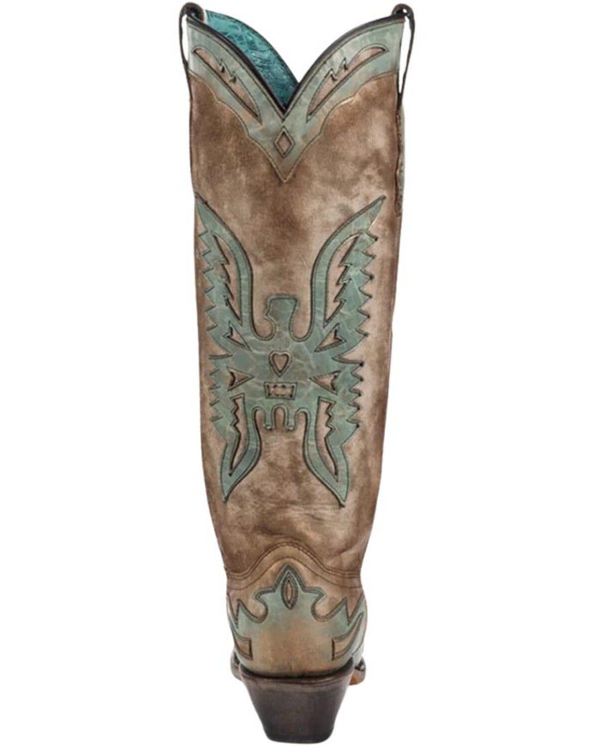 Image #5 - Corral Women's Eagle Overlay Tall Western Boots - Snip Toe, Ivory, hi-res
