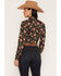 Image #4 - Rock & Roll Denim Women's Spur Floral Print Long Sleeve Snap Tek Western Shirt, Black, hi-res