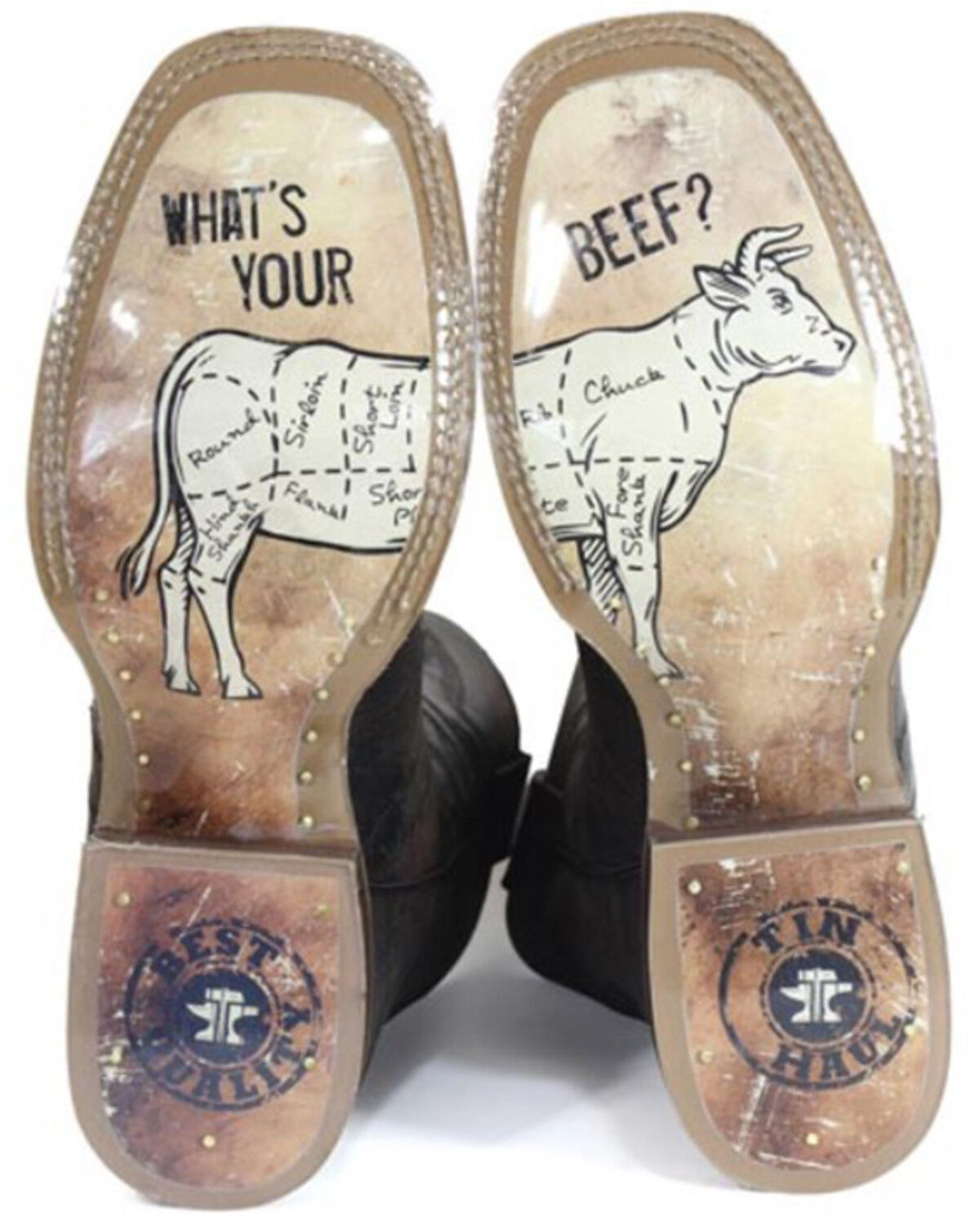 Image #2 - Tin Haul Men's Don't Fence Me In Two Western Boots - Broad Square Toe, Brown, hi-res