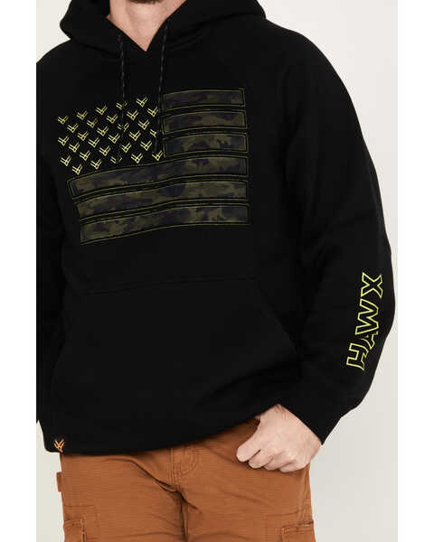 Image #3 - Hawx Men's Camo Flag Graphic Fleece Hooded Sweatshirt, Black, hi-res