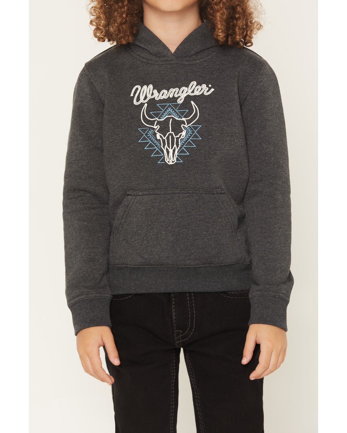 Image #3 - Wrangler Boys' Steer Hooded Sweatshirt, Black, hi-res