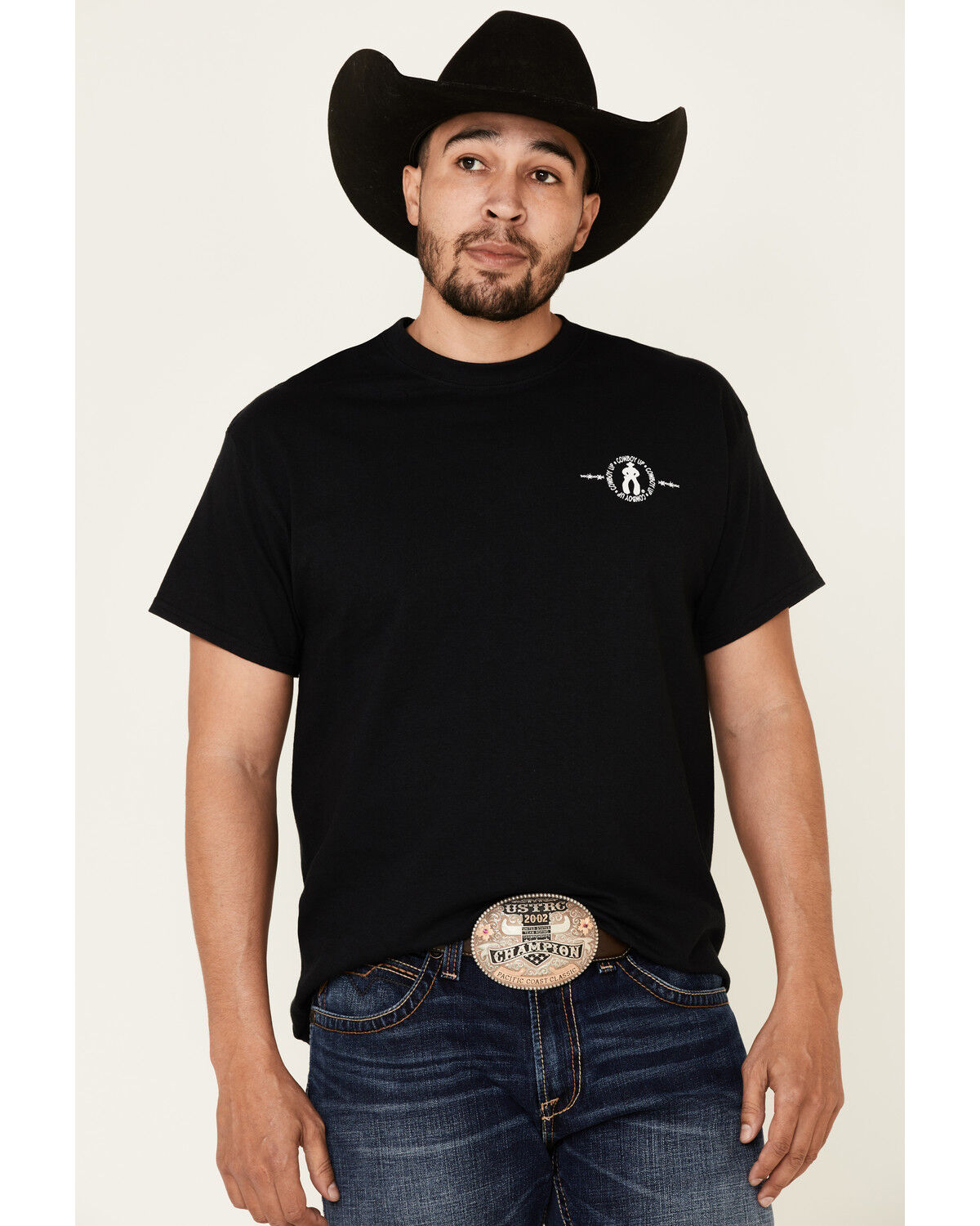 Image #1 - Cowboy Up Men's Two Words America Short Sleeve Graphic T-Shirt, , hi-res