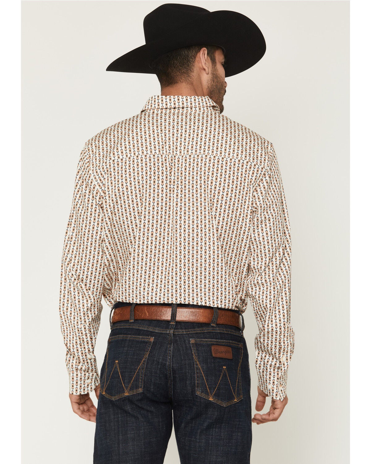 Image #4 - Gibson Trading Co Men's Arrowline Geo Stripe Print Long Sleeve Button-Down Western Shirt - Tall, White, hi-res