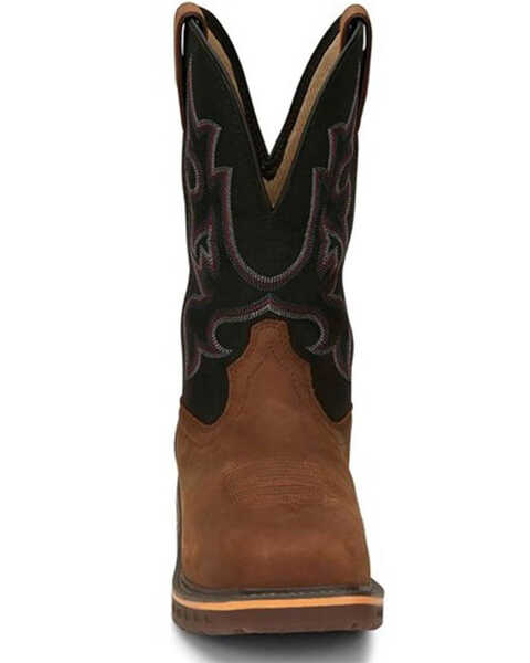 Image #4 - Justin Men's Resistor Western Work Boots - Composite Toe, Brown, hi-res