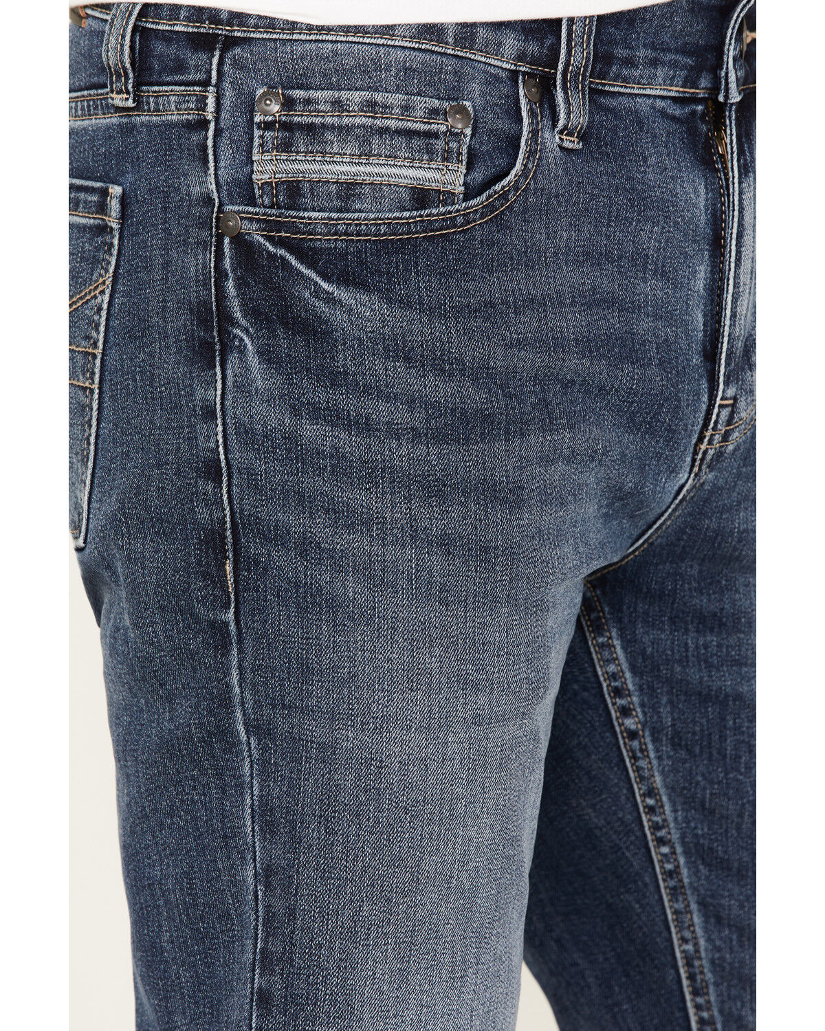Image #2 - Brothers and Sons Men's Wilder Wash Stretch Slim Tapered Jeans, Dark Medium Wash, hi-res