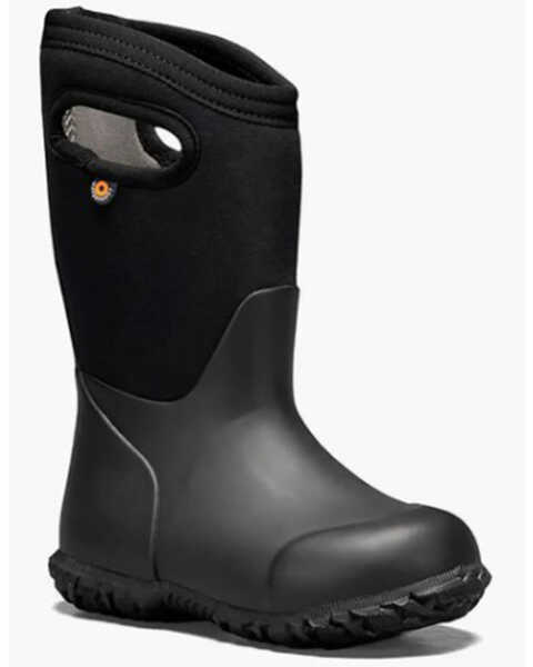 Bogs Boys' York Rain Boots - Round Toe, Black, hi-res