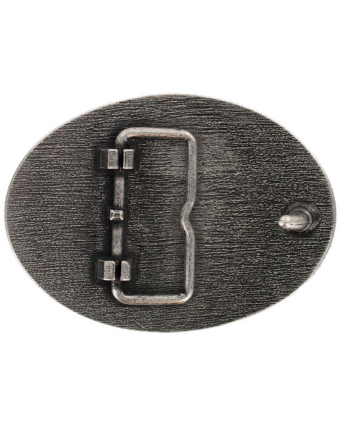 Image #2 - Cody James Men's Etched Longhorn Buckle, Silver, hi-res