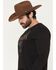 Image #2 - RANK 45&reg; Men's Honeycomb Logo Long Sleeve Graphic T-Shirt, Black, hi-res