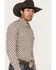 Image #2 - Gibson Men's Railroad Medallion Print Long Sleeve Pearl Snap Western Shirt, Ivory, hi-res