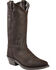 Image #1 - Old West Men's Trucker Western Work Boots - Soft Toe, Distressed, hi-res