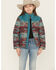 Image #1 - Ariat Girls' Southwestern Print Crius Jacket, Teal, hi-res