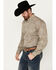 Image #2 - Stetson Men's Mosaic Print Long Sleeve Button-Down Western Shirt, Grey, hi-res