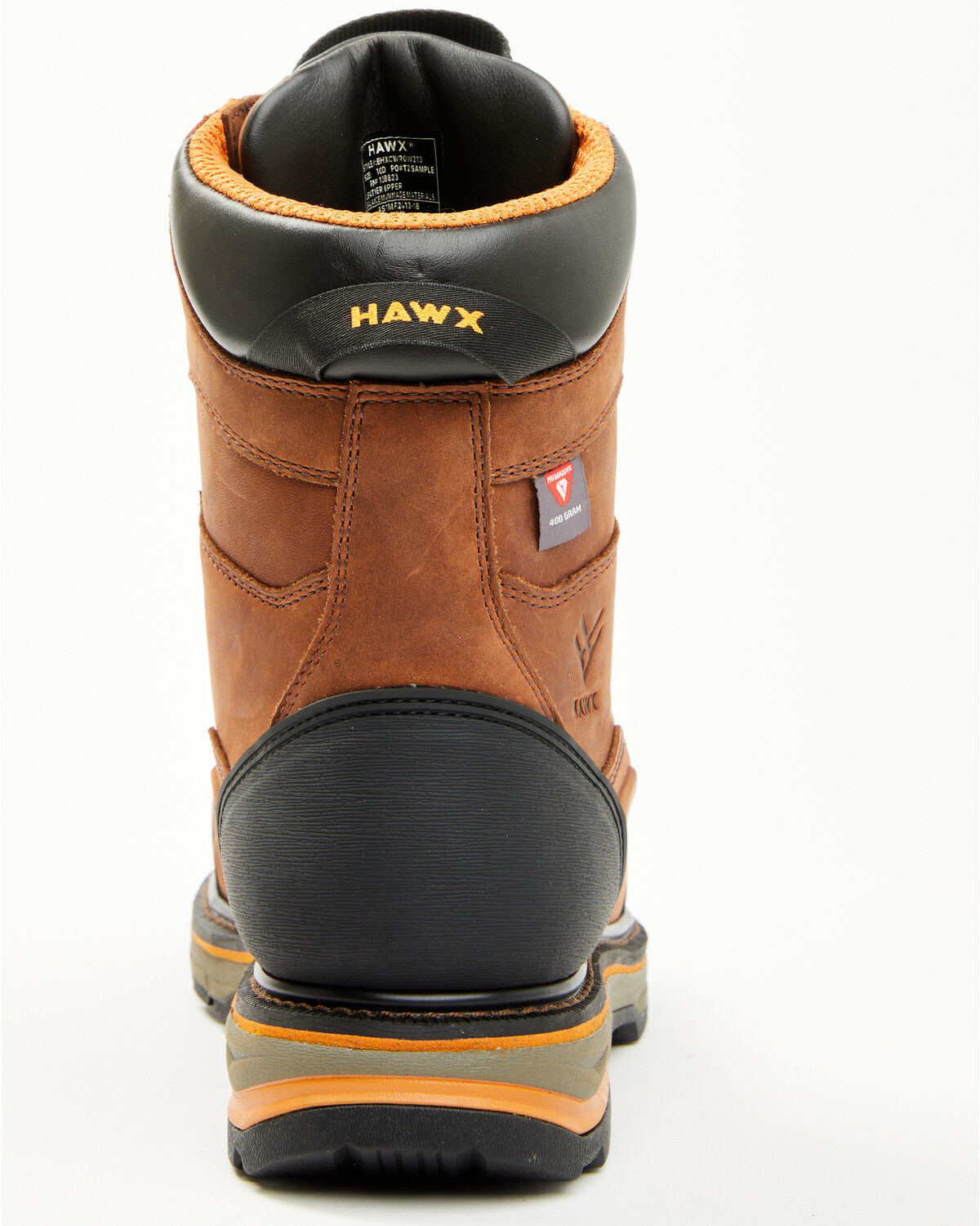 Image #5 - Hawx Men's 8" Enduro Waterproof 400G Insulated Work Boots - Composite Toe, Dark Brown, hi-res