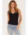 Image #1 - Idyllwind Women's Misty Ribbed V Neck Tank, Dark Brown, hi-res