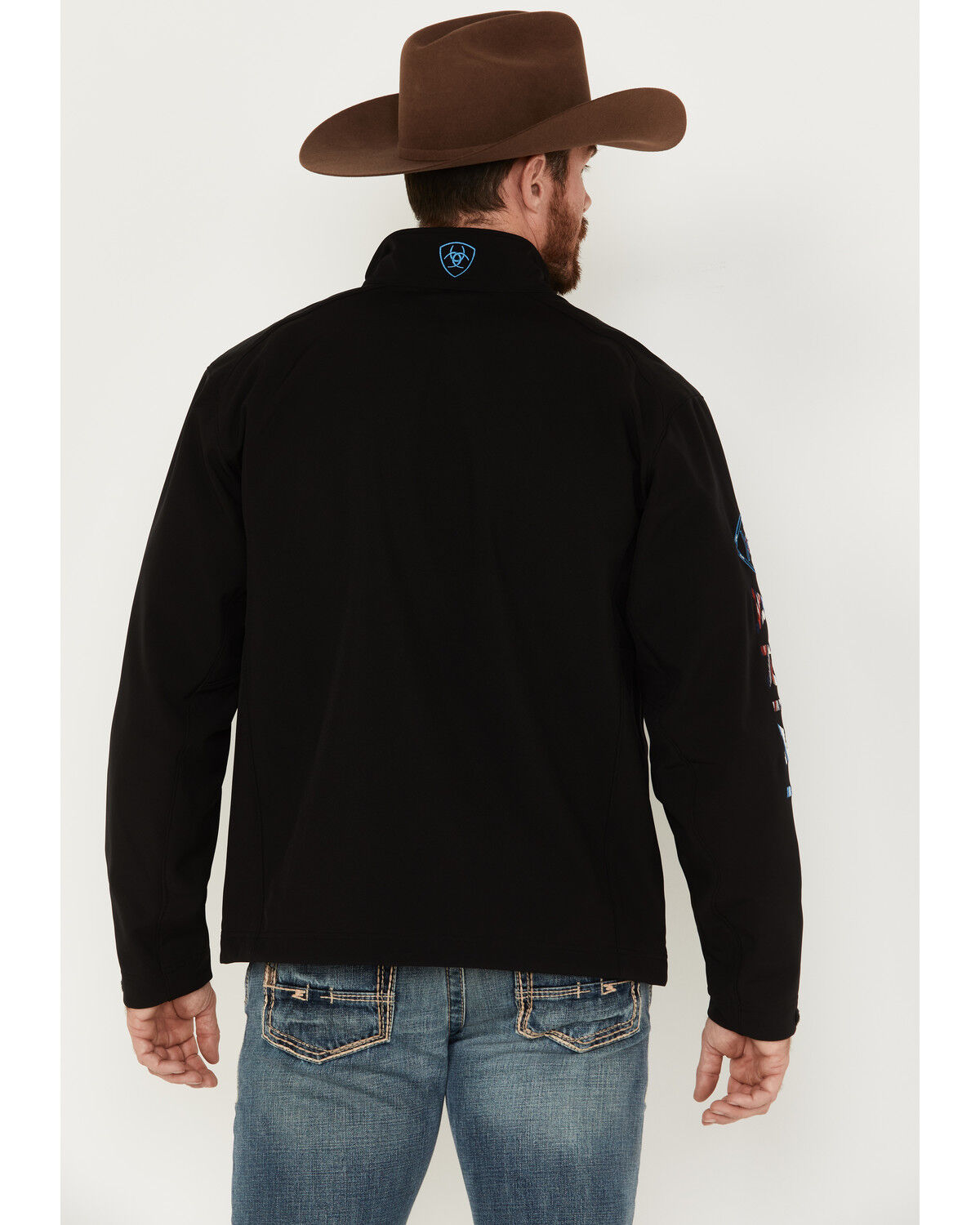 Image #4 - Ariat Men's Team Logo 2.0 Chimayo Print Softshell Jacket, Black, hi-res