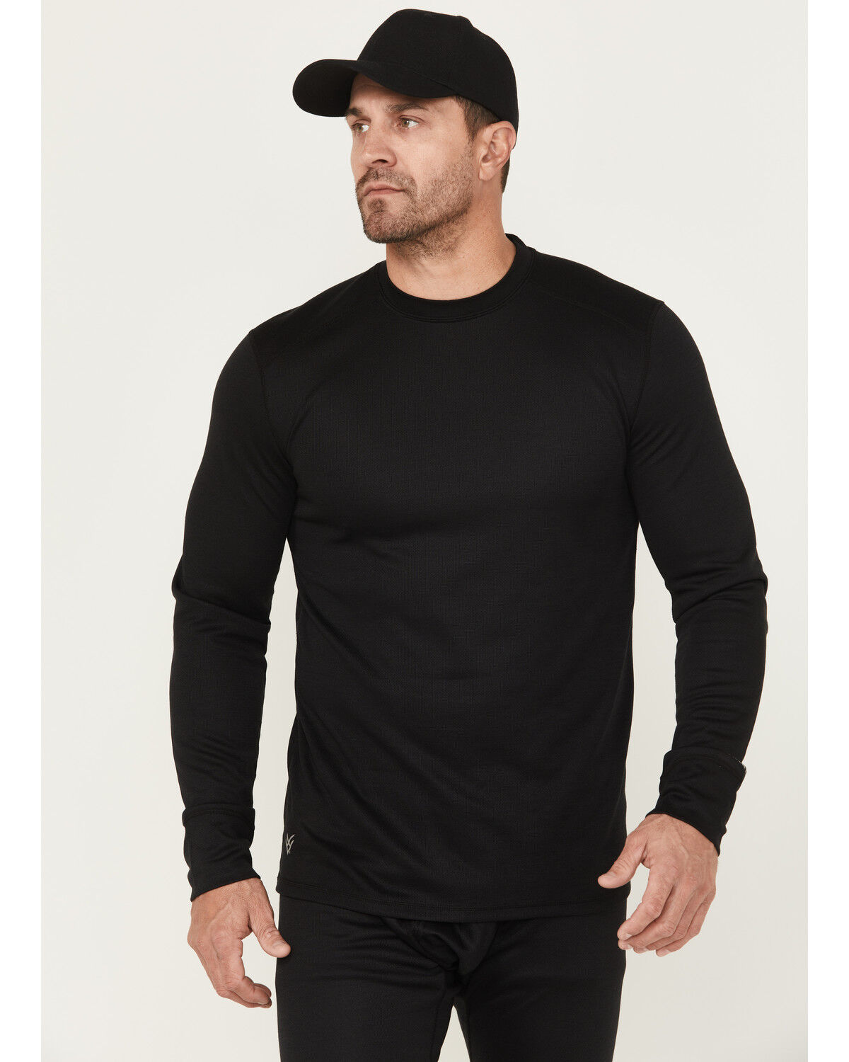 Image #1 - Hawx Men's Midweight Baselayer Crew Thermal Work Shirt, Black, hi-res