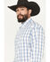 Image #2 - George Strait by Wrangler Men's Plaid Print Long Sleeve Button-Down Stretch Western Shirt - Big, White, hi-res