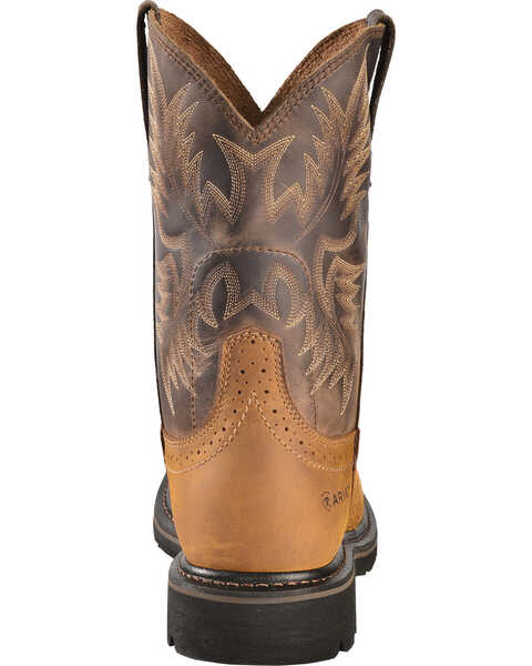 Image #7 - Ariat Men's 10" Sierra Pull On Western Work Boots - Square Toe, Aged Bark, hi-res
