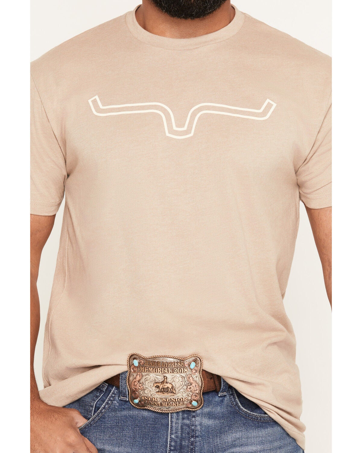Image #3 - Kimes Ranch Men's Outlier Front Hit Short Sleeve Graphic T-Shirt, Sand, hi-res