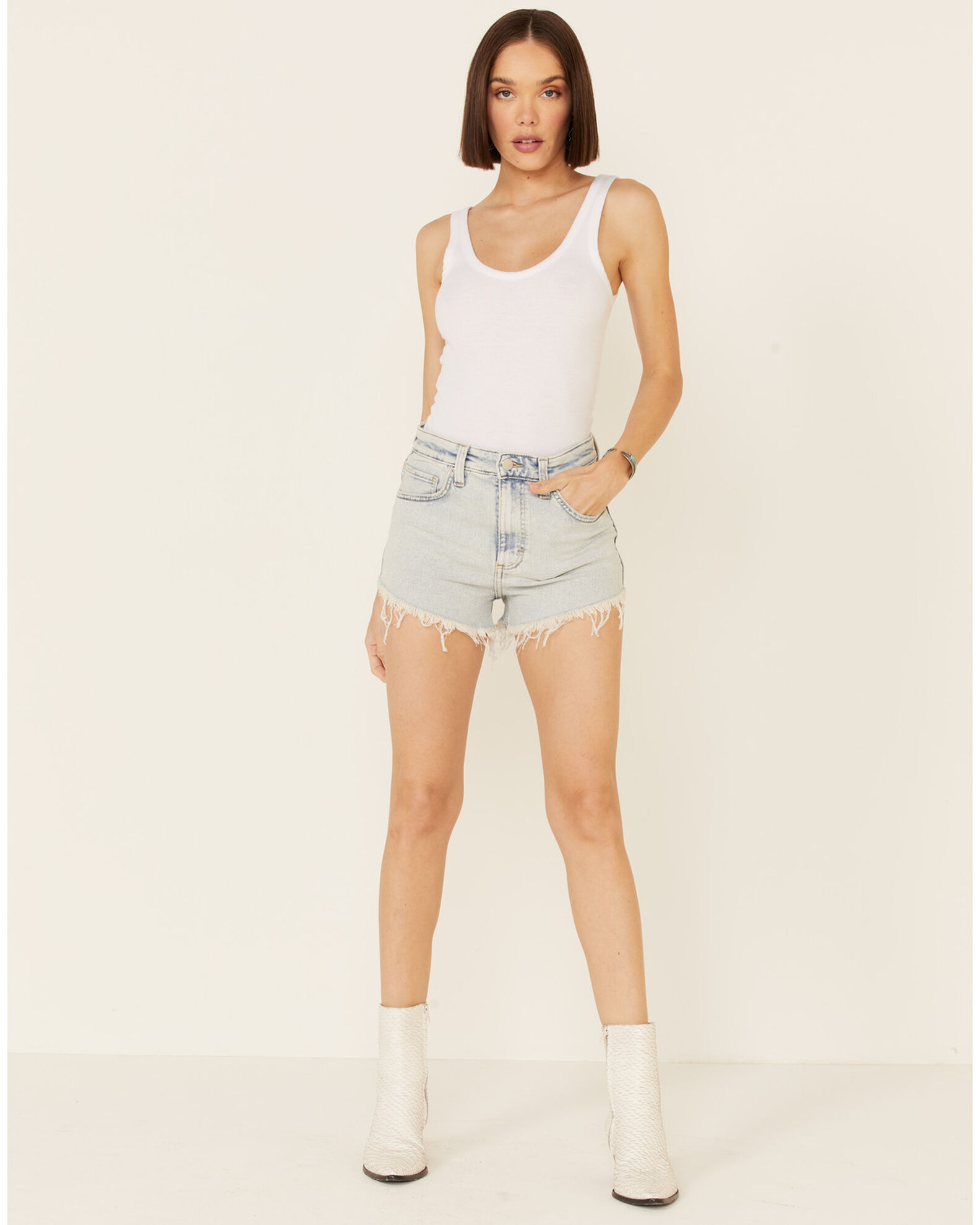 Image #1 - Lee Women's Vintage Light Wash Cut-Off Shorts, , hi-res