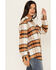Image #3 - Idyllwind Women's Caroline Featherlight Plaid Print Pearl Snap Shirt, Medium Brown, hi-res