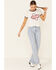 Rock & Roll Denim Women's Darlin Texas Graphic Ringer Tee , White, hi-res