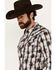 Image #2 - Cody James Men's Zion Sunset Southwestern Plaid Print Long Sleeve Snap Western Shirt, Red, hi-res
